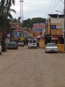 The main road behind the beach in Chacala