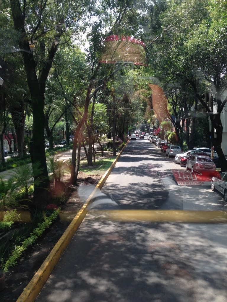 The quiet tree-lined neighborhood of Cuyuocan, where Frida Kahlo's house it