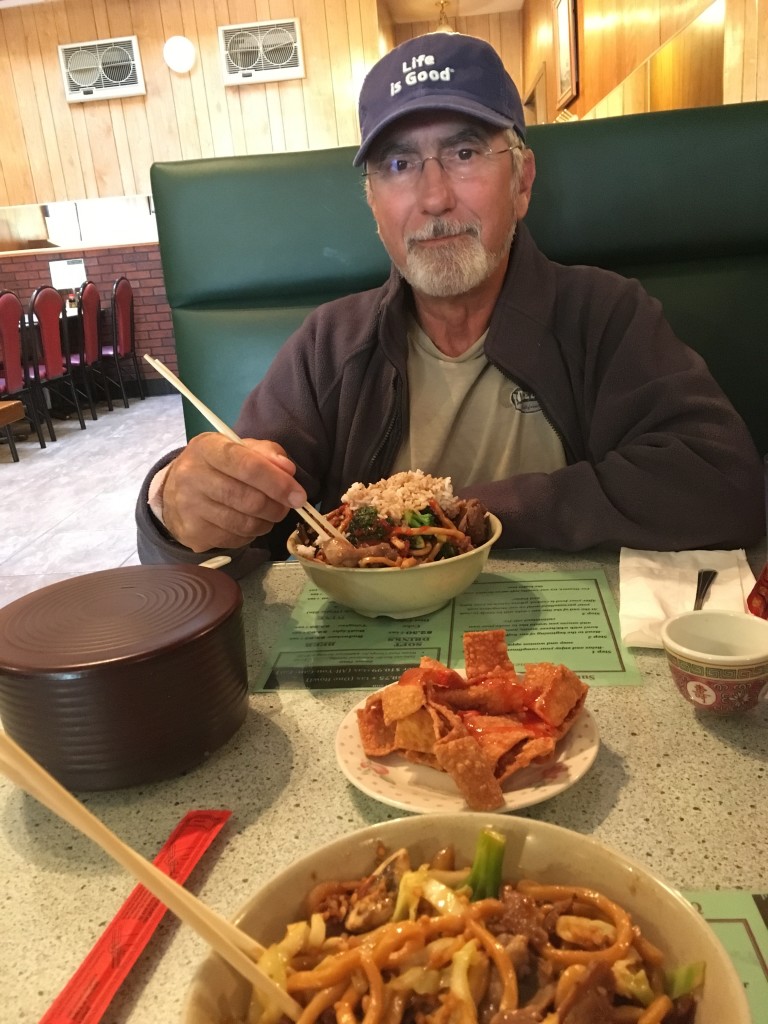 Rick enjoying one,of his favorite eating haunts, the Auburn Mongolian BBQ