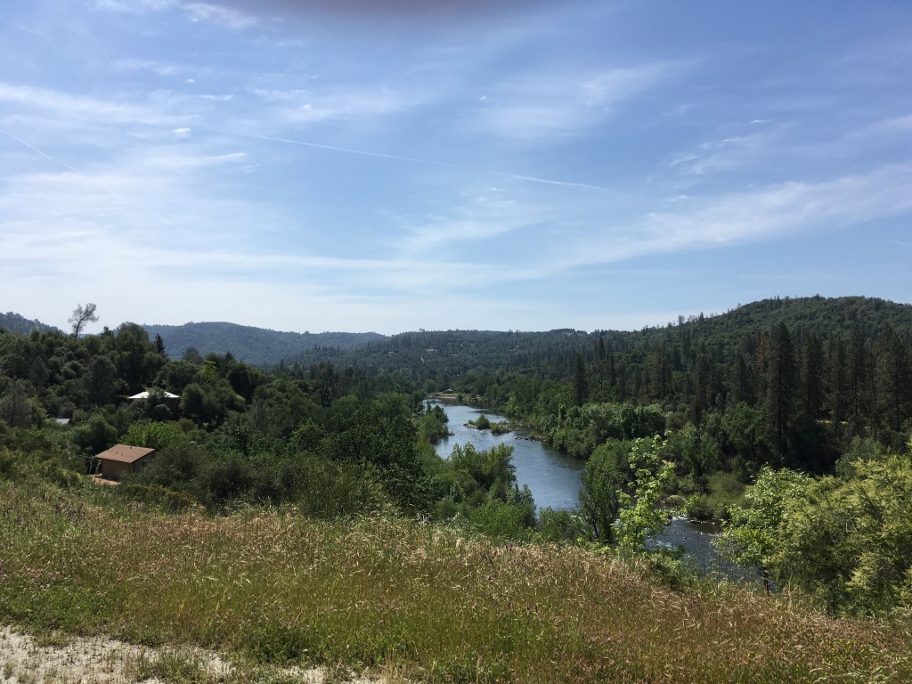 The South Fork of the American River on the road where our home is and where we house sat.  Spring is lovely there.