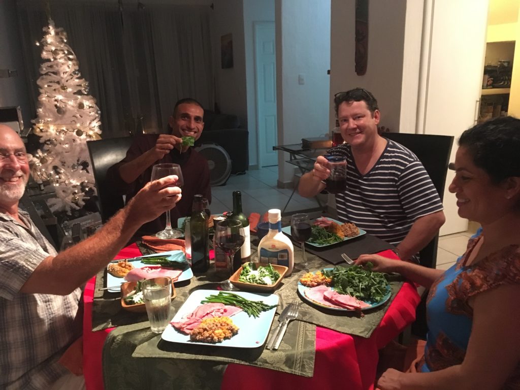 Our Christmas Eve meal with Greg and Martha at her house